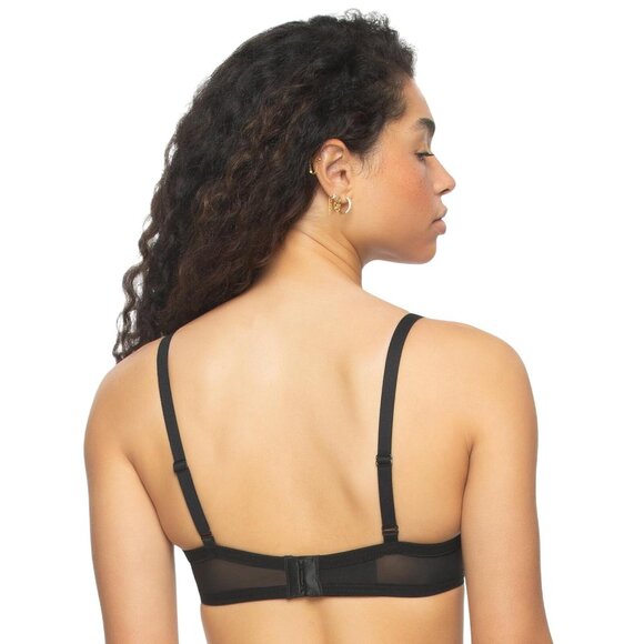 NWT Paramour Aura Embroidered Contour Bra Demi Coverage Black Champagne 40DD - Picture 2 of 10